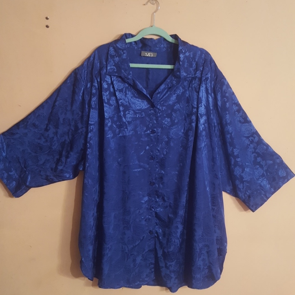 Brand New Plus Size Button Down Blue Top